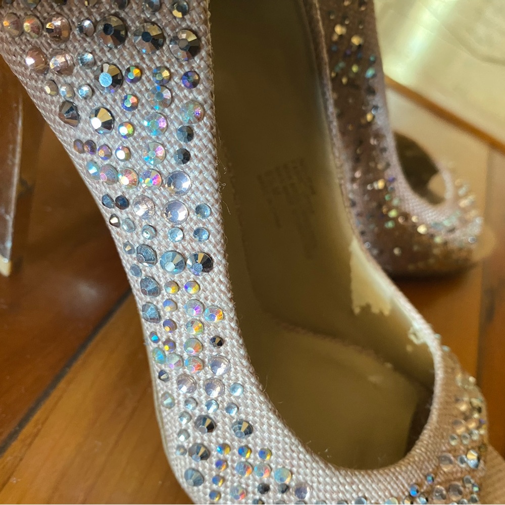 Nude Rhinestone Heels - Picture 7 of 10